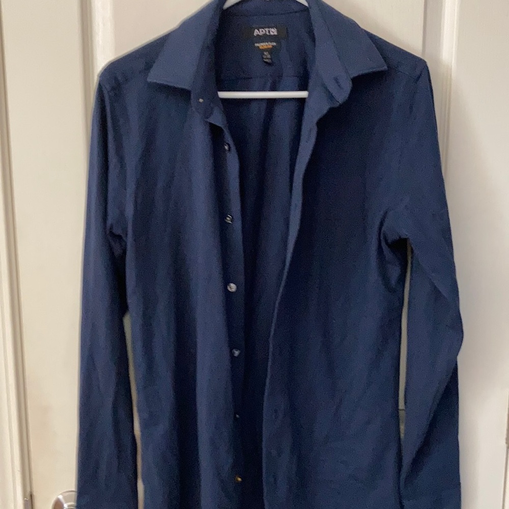 Apt. 9 Premier Flex Slim Fit Navy Shirt